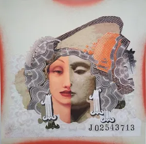Iberia 1, 2021, kolaż, papier, 24 x 24 cm