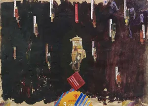 Grudzien-2009, kolaz, 23x32cm, z cyklu Kronika wypadków galeryjnych