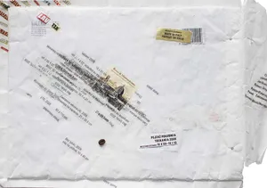Pazdziernik-2009, kolaz, 28x41cm, z cyklu Kronika wypadków galeryjnych