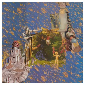 Po kole barw - październik, kolaż, 49.8x50.2cm