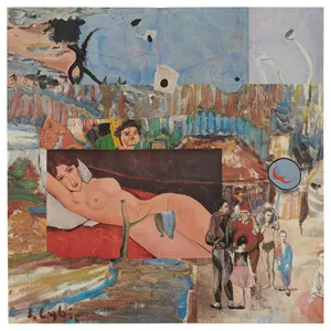Po kole barw - listopad, kolaż, 50x50cm