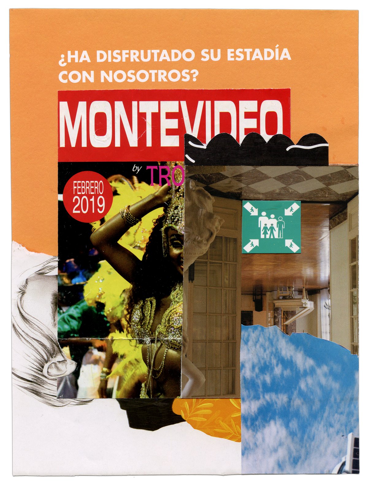 Widzenie powtórne [Urugwaj Montevideo], 2019, kolaz papier, 19x14-5cm