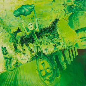 Po kole barw - styczeń, olej, 100x100cm