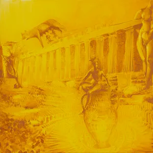 Po kole barw - marzec, olej, 100x100cm