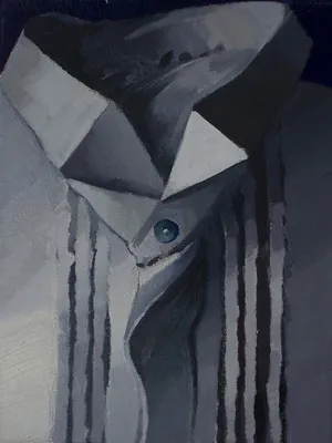 Koszule Mala biala I, 2009 akryl na plotnie, 35x27cm